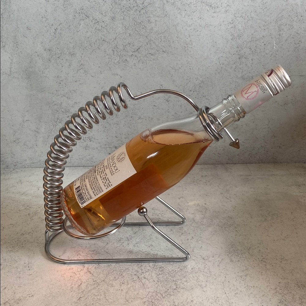 Vintage Style Spiral Wine Bottle Holder Metal Balancing Rack Home Bar Decor